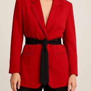 Parisian Signature Bold Red Wool Blend Blazer